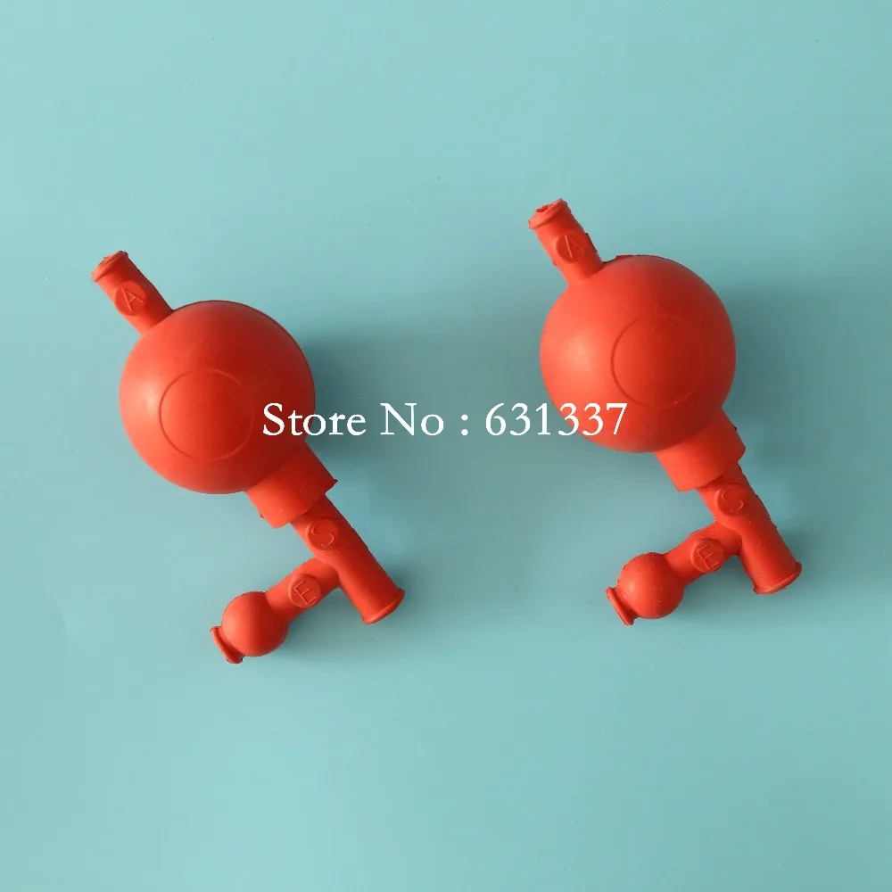 

Pipette Filler bulb Chemical resistant rubber filler with 3 valves for suction, Red