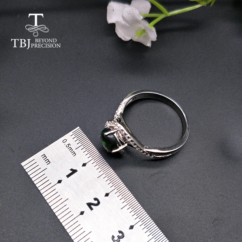 TBJ, натуральное эфиопское кольцо с черным опалом, Настоящее серебро 925 пробы, хорошее ювелирное изделие для женщин, лучший подарок для жены, мамы, подруги