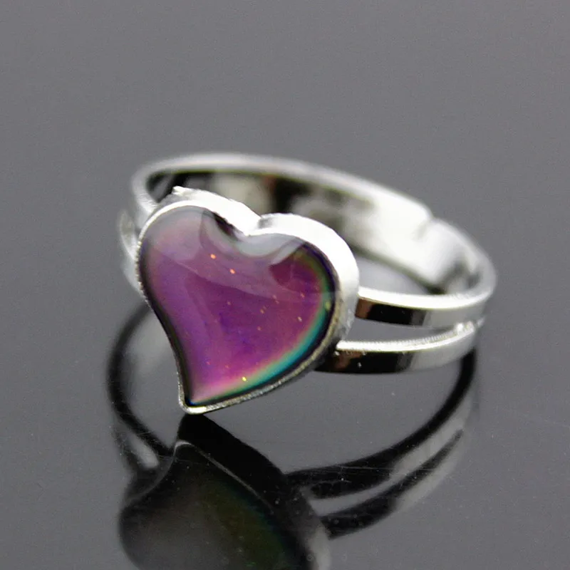 

Lover Heart Color Change Ring Mood Emotion Temperature Adjustable Index Ring for Women Girls