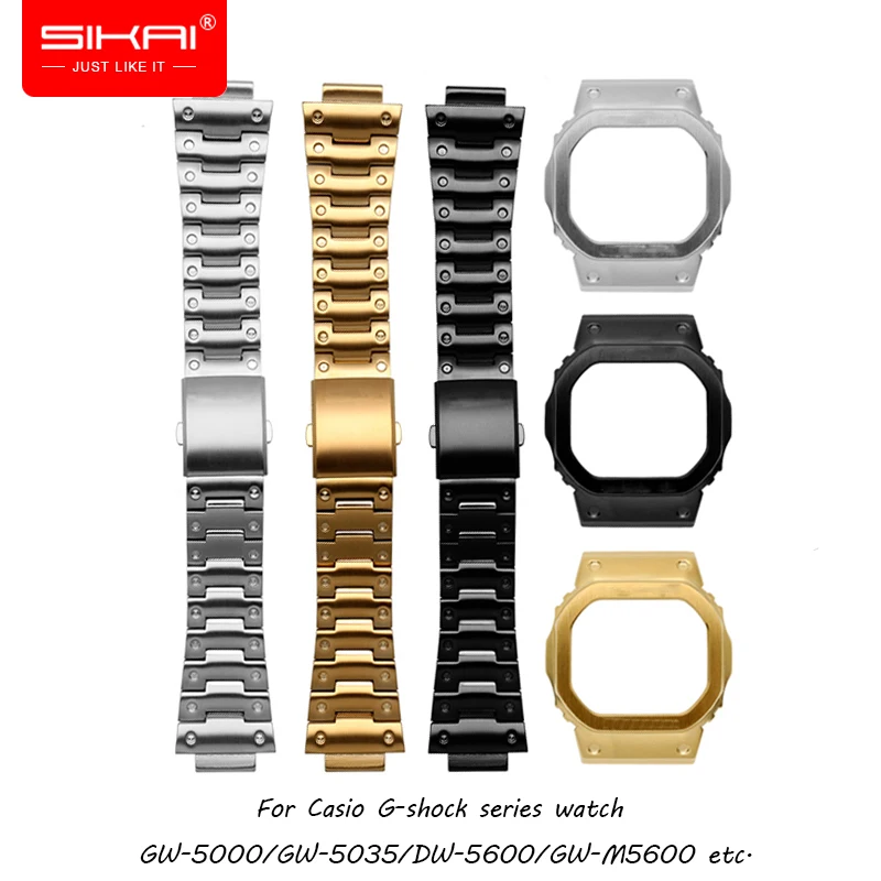 

316L Stainless Steel Watch Strap Case For Casio DW5600/5000/5025/5035 GW-5000 5035 GW-M5610 G-5600-E For G-shock Accessories