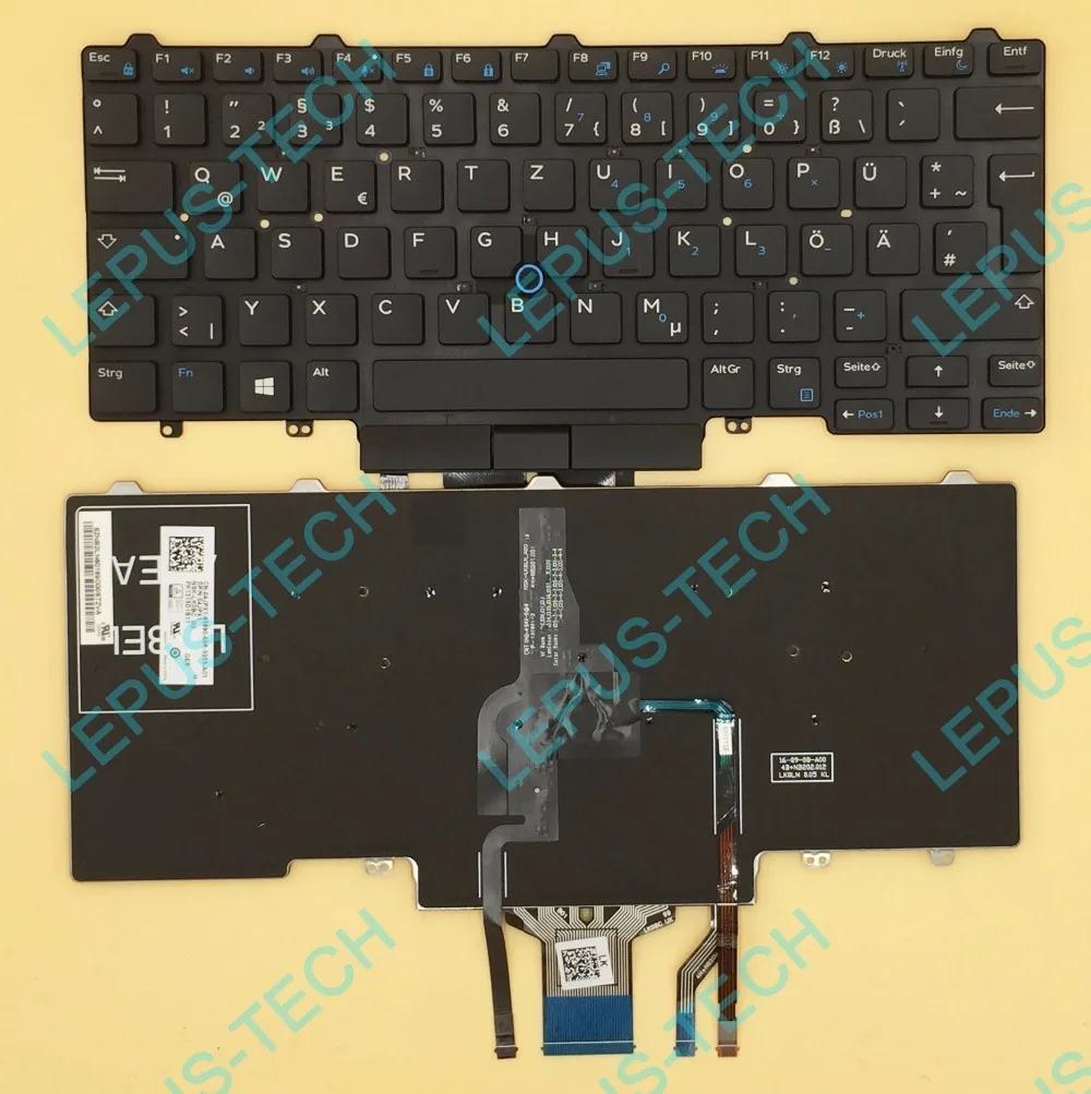

Original GR Keyboard for DELL Latitude E3340 E5450 3340 E7450 with trackpoint with backlight German MP-13L86D0J698 9Z.NB2BC.00G