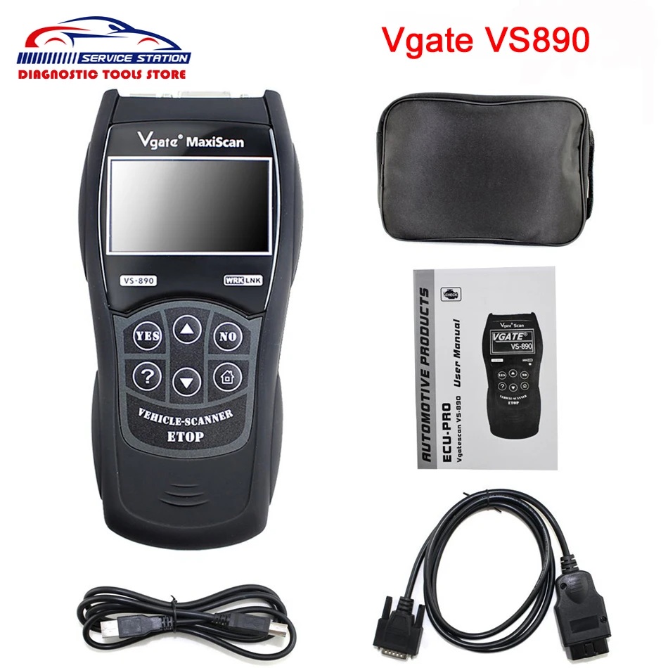 OBDII Code Reader Multi-Language Car Diagnostic Tool VGATE MaxiScan VS890 OBD2