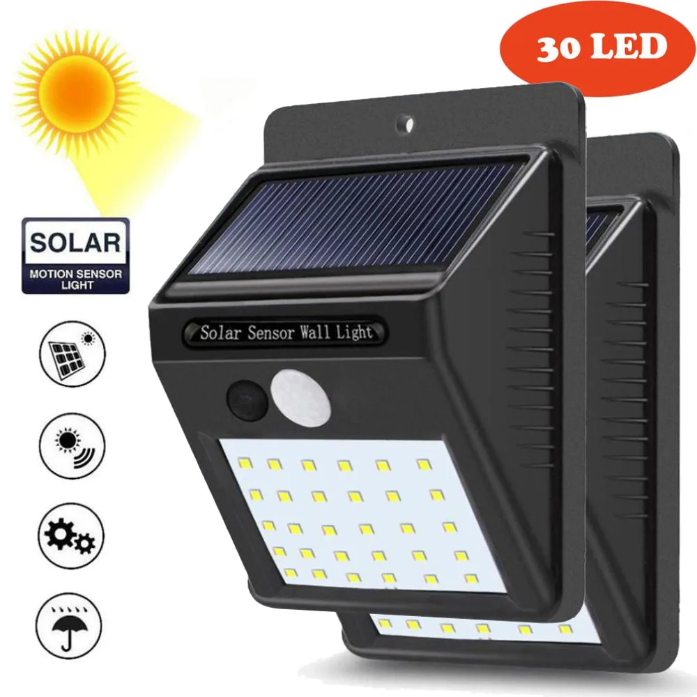 

Super 2PC 30 LED Solar Powered Wall Light Motion Sensor Outdoor Garden Security Lamp Dropshipping 0403