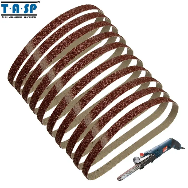 

TASP 10pcs 13x457mm Abrasive 1/2"x18" Belt Sander Sandpaper Aluminium Oxide Woodworking Power Tool Accessories