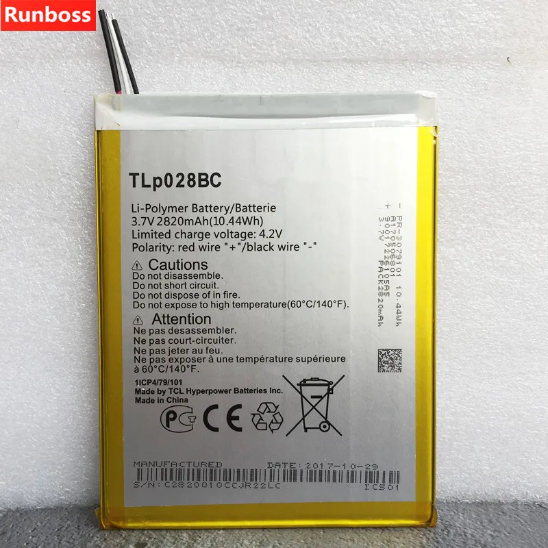 2820mAh TLP028BC TLp028BD Battery For Alcatel tab pixe 3