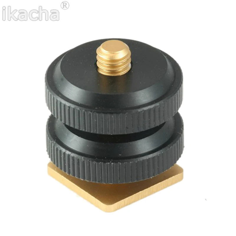 

Mini Tripod Screw Mount Adapter 1/4" Single Double Layer Screw Hole Hot Shoe Socket Camera Flash Light Holder Bracket Stand