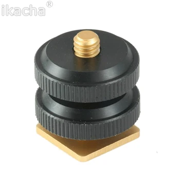 

Mini Tripod Screw Mount Adapter 1/4" Single Double Layer Screw Hole Hot Shoe Socket Camera Flash Light Holder Bracket Stand