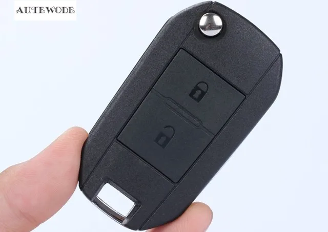 

AUTEWODE NEW Refit Flip Key Shell fit for PEUGEOT 307 407 308 607 Remote key Case Fob 3 Buttons blade with groove