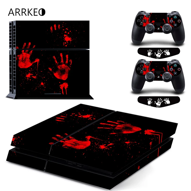 ARRKEO кровяная наклейка для рук PS4 Виниловая Sony PlayStation 4 консоль и 2 контроллера
