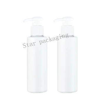 

50pcs 120ml empty white lotion pump PET bottles,plastic liquid soap dispenser bottle,white cosmetic container with pump