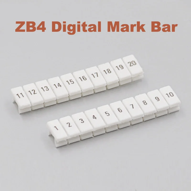 

ZB4 digital marker strips for UK-1.5N Din Rail Terminal Block Mark bar morsettiera ZB-4 bornier terminals marking label
