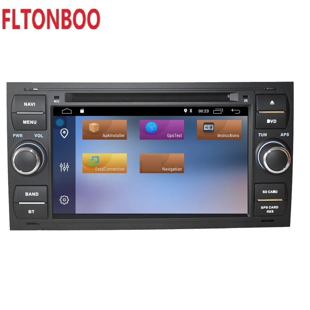 Best 7" Android 9 Car GPS Navigation radio dvd player for Ford focus s-max ,bluetooth,steering wheel,16GB ROM,free map 3