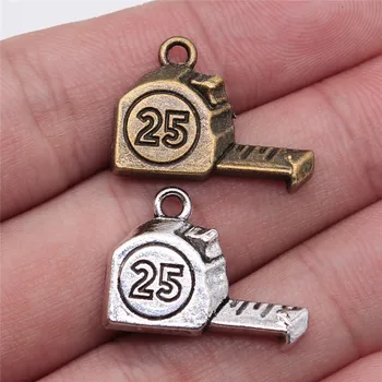 

WYSIWYG 4pcs 23x16mm Pendant Tape Measure Ruler Tape Measure Charm Pendants For Jewelry Making Tape Measure Pendants