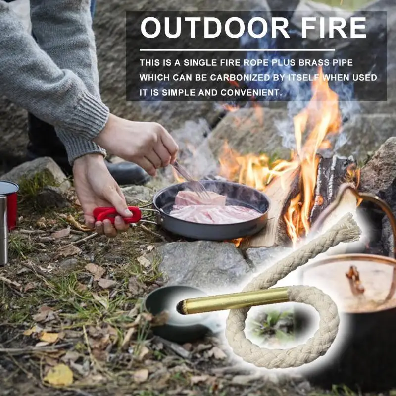

Outdoor Camping Rope Trench Kerosene Oil Tinder Lighter Ignition Portable For Outdoor Camp Cooking Travel Hiking Tableware
