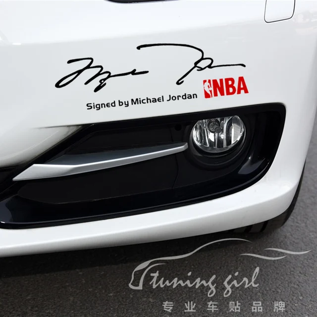 Car Stickers Signed By Michael Jordan Basketball Sports Creative Decals