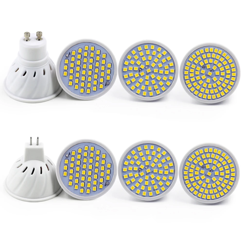 10PCS/Lot Led Lamp E27 E14 GU10 MR16 Led Bulb 220V High Bright Bombillas Lampada LED SMD2835 48 60 80LEDs Lampara For Spotlight