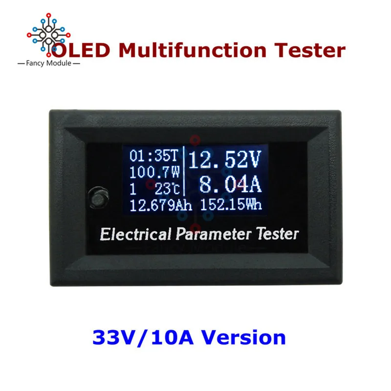 7 в 1 Многофункциональный измеритель мощности Электрический измеритель параметров OLED Напряжение Ток время мощность энергии емкость температура тестер