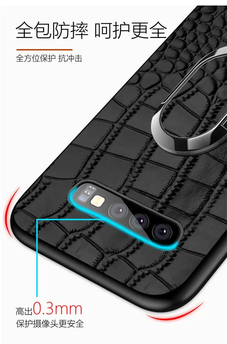 Телефонные чехлы для samsung Galaxy S10+ чехол из натуральной кожи жесткий чехол для Galaxy S10e s10 плюс