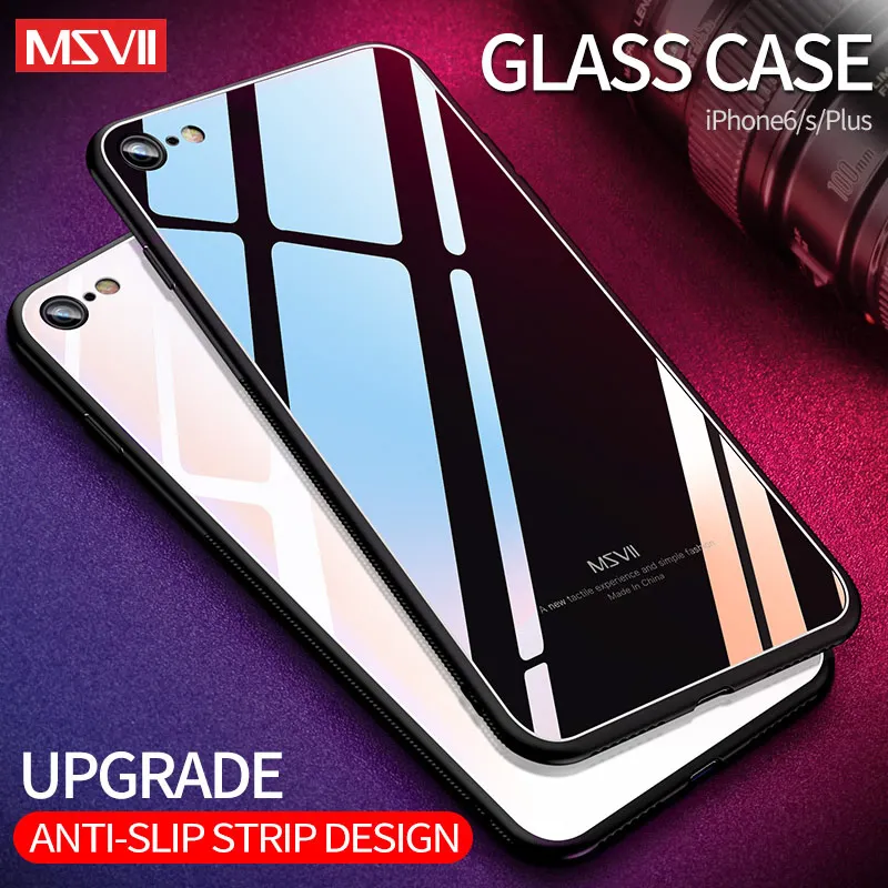 MSVII Cover For iPhone 6 6s 7 8 Plus Case X Coque For Apple iPhone X Case Silicone Mirror Glass Cover For iPhone XR XS MAX Cases