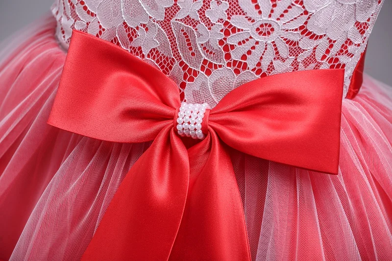 Детские Платья с цветочным узором для девочек; Кружевное платье-пачка с бантом; элегантное праздничное платье принцессы на свадьбу и Рождество; Одежда для девочек