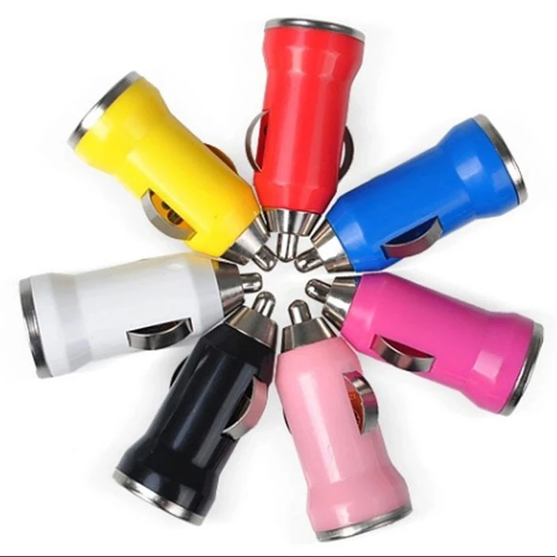 1 Port 1A Single USB Phone Car Chargers + 1.5m Metal Data Cables Micro