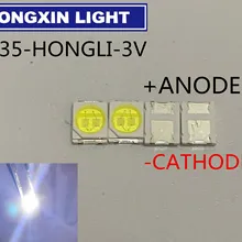 После того как HONGLI TRONIC один чип светодиодный Подсветка 1210 3528 2835 1 Вт 3В 100LM холодный белый ЖК-дисплей Подсветка для ТВ Применение 120 шт