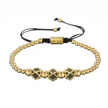 Faitheasy украшения преувеличенные медные бусины плетение 3 Микро циркония Тип браслет