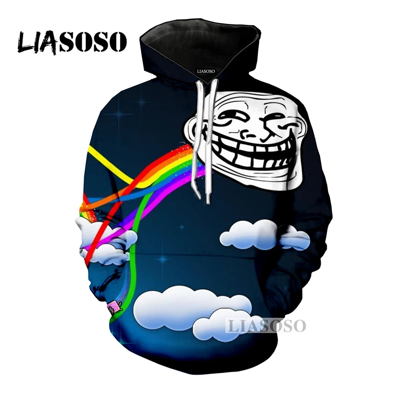 Scarica Gratis Images Liasoso Hot Cartoon Bleach Meme Troll Face Hoodie Sweatshirt 3d dernière salutations