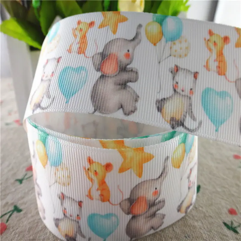 Animals printed grosgrain ribbons DIY hair bows handmade materials 5 yards 1" 25mm 1-1/2" 38mm M18091904 ribbon decoration ribbon supplies grosgrain ribbon