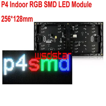 

P4 Indoor RGB SMD LED Module 256*128mm 64*32pixels for full color LED display Scrolling message P4 SMD RGB LED sign 3pcs/lot