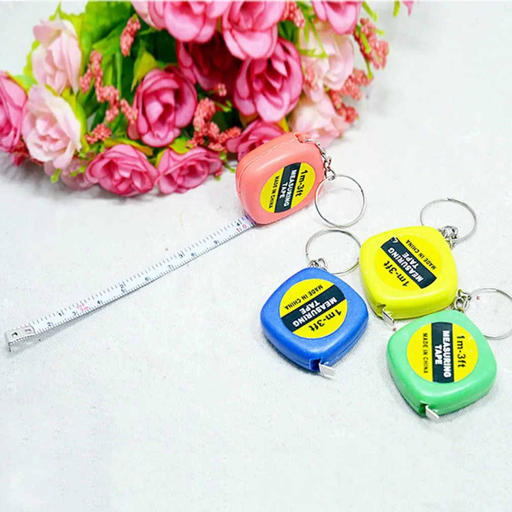 

Cute 1 Meter Color Random Keychain Keyring Tool Popular Mini Measuring Tape Portable Keychain