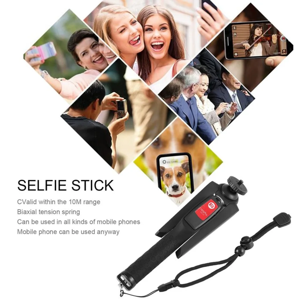 

Selfie Stick Tripod Stand 4 in 1 Extendable Monopod Wireless Shooting Phone Mount Tripod Sports Camera Bracket with 10M Range