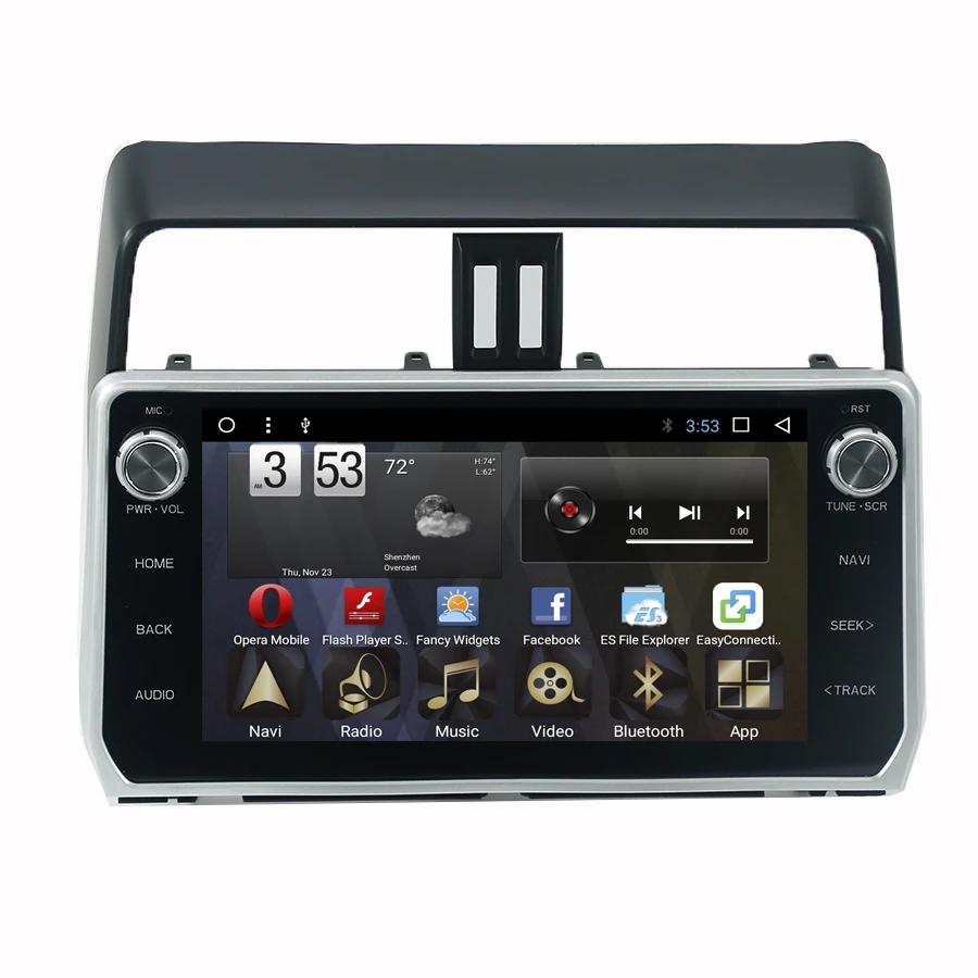 Top Asvegen 10 " Android 7.1 HD Otca Core Car Vedio Player Navigation Stereo Multimedia Player Auto  Radio For Toyota Prado New 2018 1