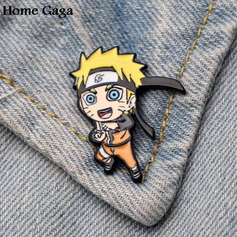 

Homegaga Naruto ninjia Zinc Cartoon Pins for men women para Shirt Charm Coat insignia Clothes backpack medal Badge Brooch D1483
