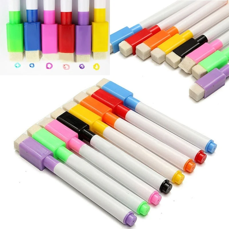 

Drop shipping 8 Colors Whiteboard Blackboard Marker Pens with Magnetic Eraser Office