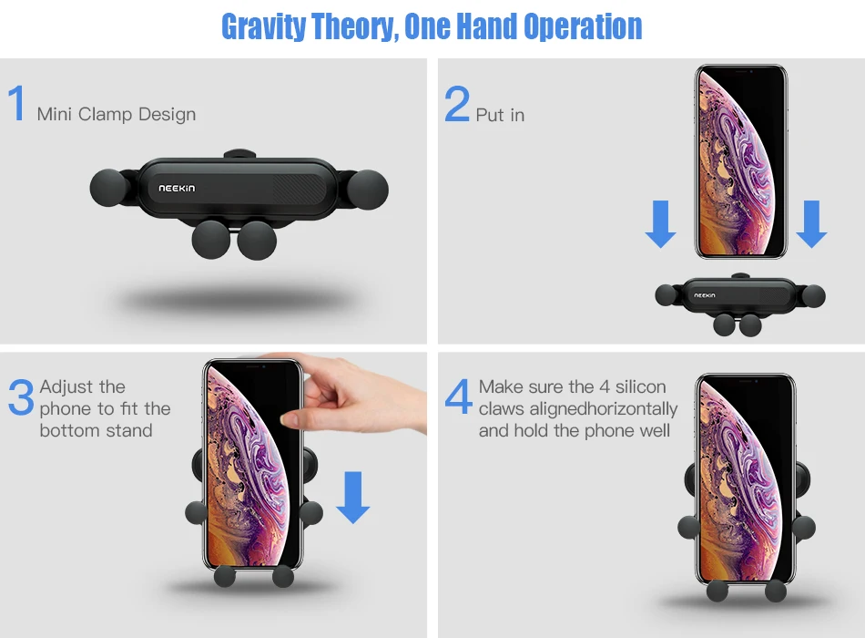 NILLKIN Gravity автомобильное крепление для телефона Hands Free Автоматический замок одна рука вентиляционное отверстие Колыбель Авто релиз для iPhone XS для Xiaomi для samsung