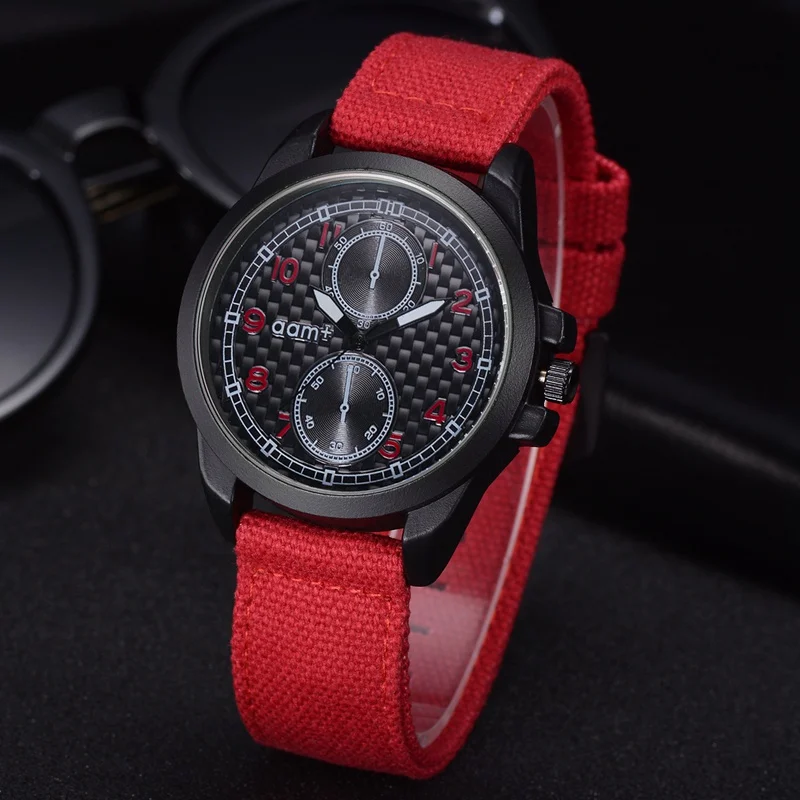 

Men Creative Nylon Strap Sport Fashion Watches Quartz Wristwatch Luxury Male Military Business Clock Men Relogio LS348