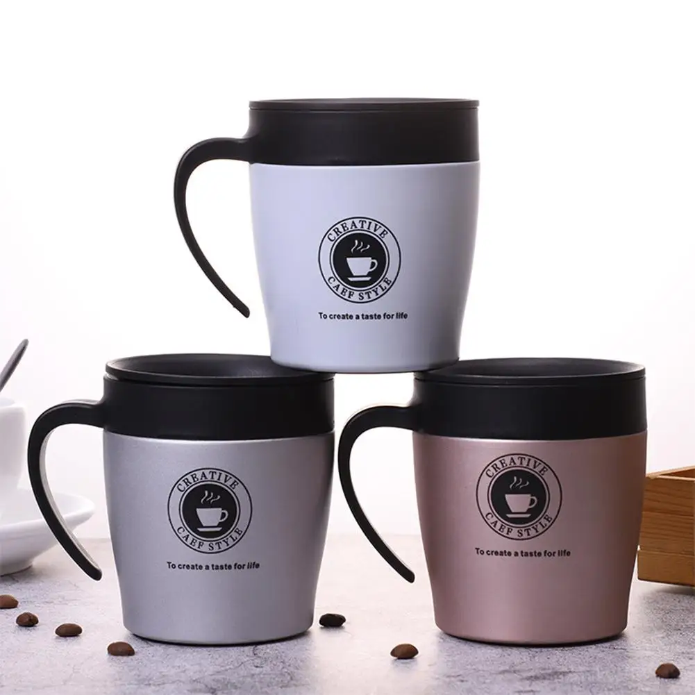 Best Stainless steel insulated coffee cup with spoon exquisite gift mug couple style cup kitchen bar high end drinking utensils