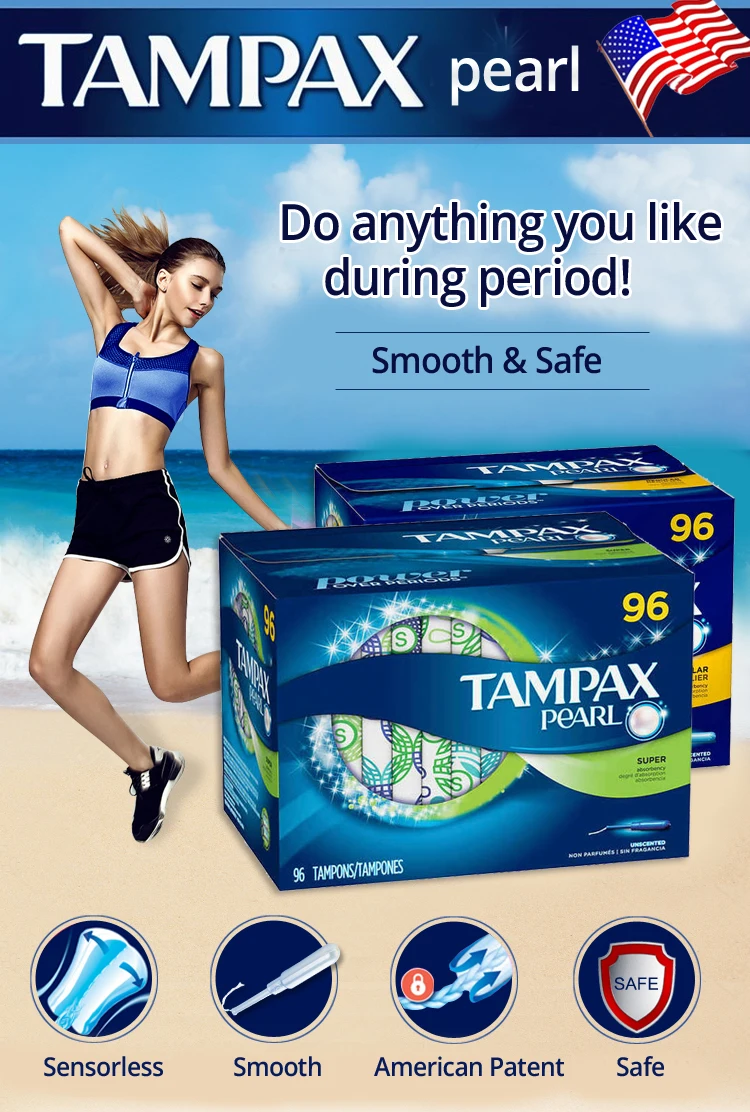 Tampax Pearl без запаха тампон обычная и увеличенной впитывающей способностью 96 шт./упак. заменить менструальная чаша санитарно Полотенца салфетки менструальные ремень