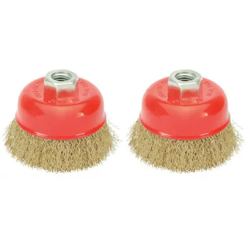 

2PC Steel Wire Brushes Wheel Cup Metal Cleaning Rust Removal Sanding Grinding Durable And Practical To Use