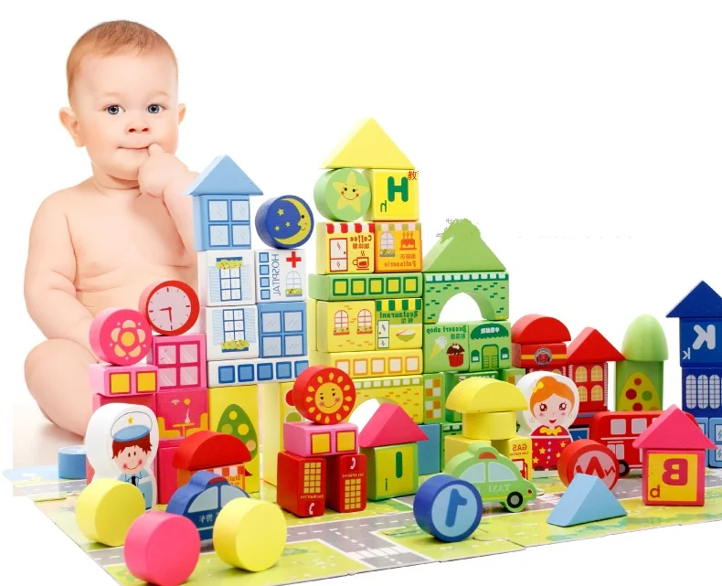 

100pcs/Set Wooden Colorful Rainbow Domino Blocks Building Toy Early Educational Toys For Children Kids Dominoes Games Gifts