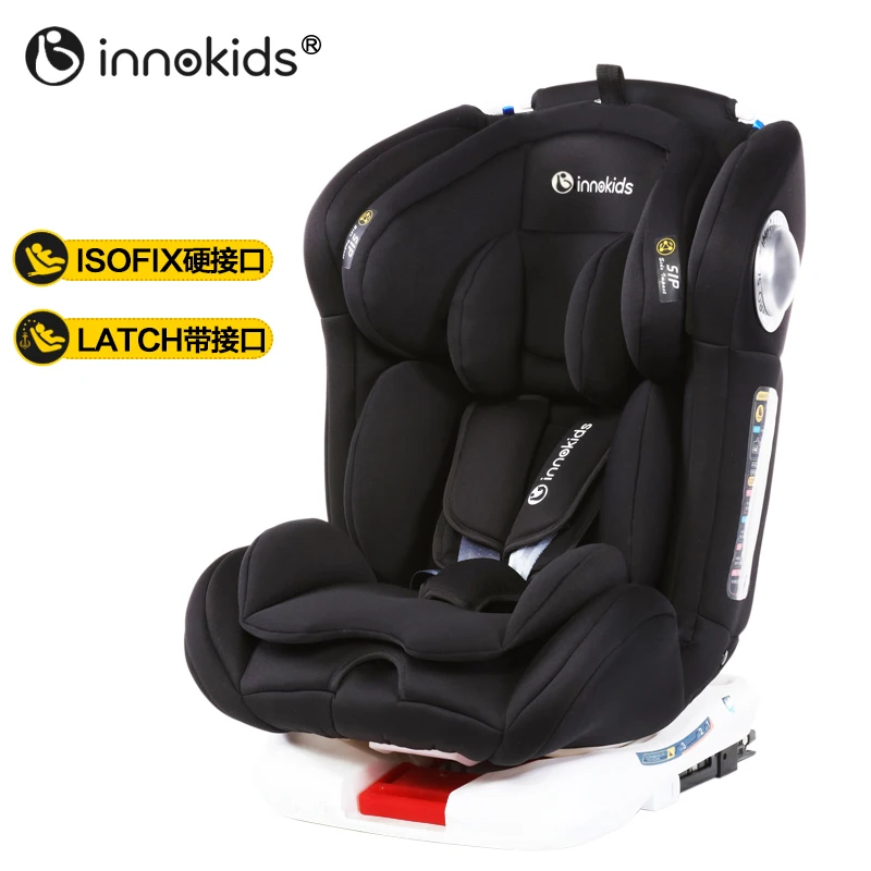 360 градусов детское автомобильное кресло детское автомобильное безопасное сиденье Isofix фиксатор От 0 до 12 лет Детское сиденье - Цвет: isofix black