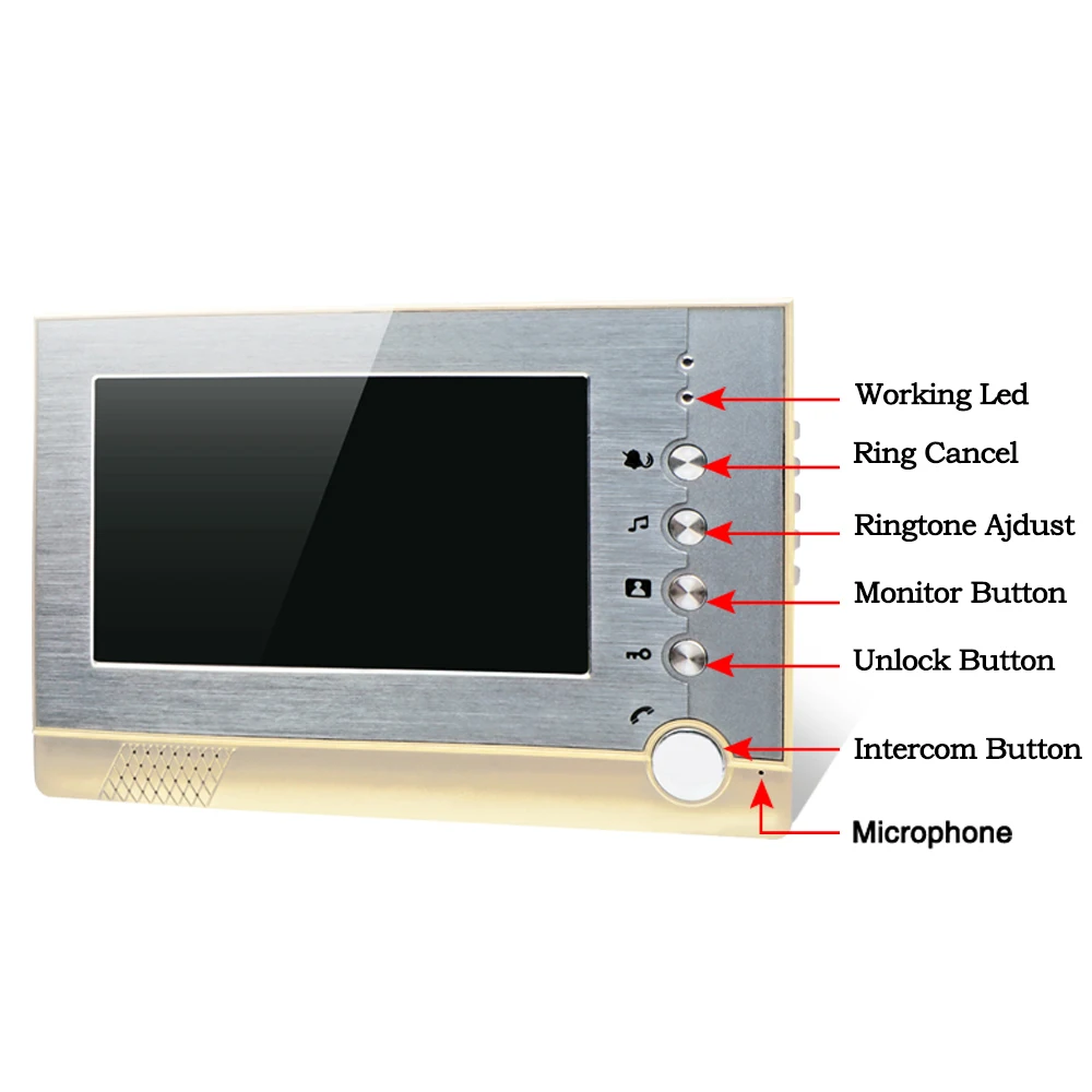 7 дюймовый цветной TFT LCD монитор проводной видео дверной звонок Домофон домашний