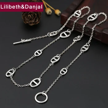 

2019 Women Men Tassel Necklace 100% 925 Sterling silver Day Word Taijiao Chain Personalized Pendant Necklace Fine Jewelry FN43