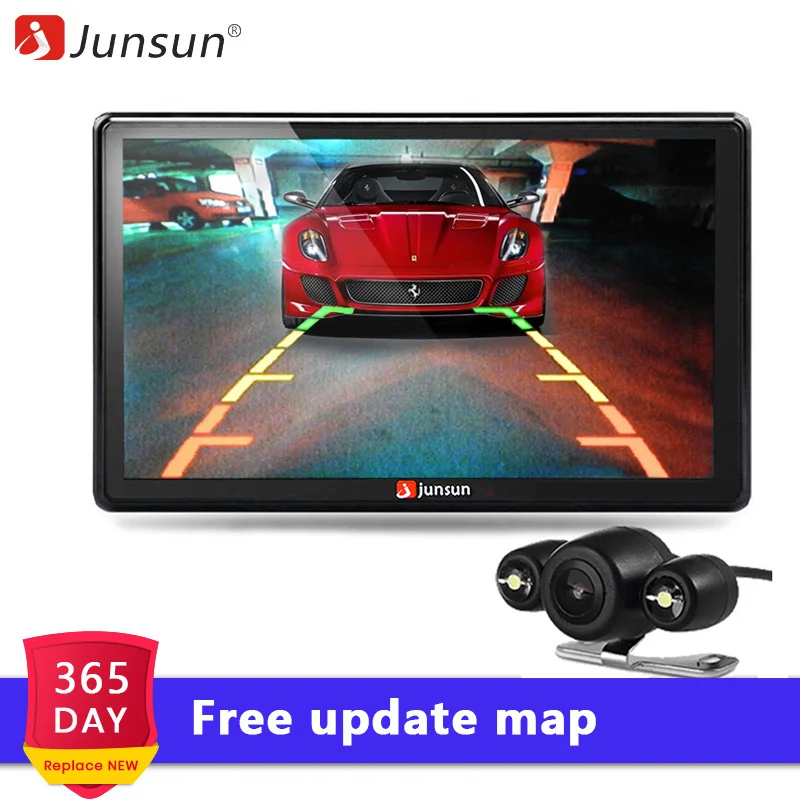 

Junsun 7 inch Car GPS Navigation Bluetooth 8GB with Rear view Camera FM MP3 MP4 800MHZ Detailed Maps navigator 2018 Europe