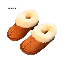 Koovan/Детские ботинки 2017 Новинка зимы Детская обувь детская кашемировая теплая Домашняя обувь Обувь для мальчиков Обувь для девочек