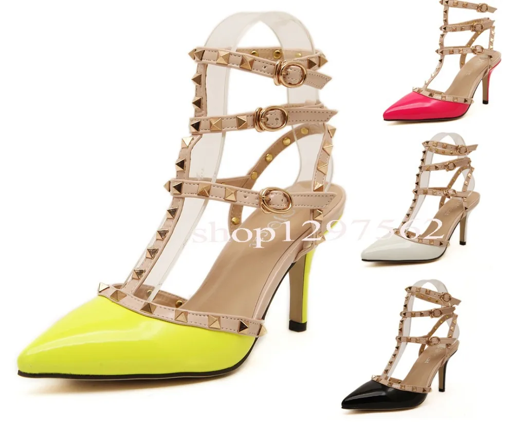 Fashion Rivets Shoes Woman High Heels Sandals Women Pumps Gladiator