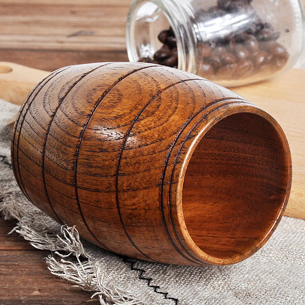 2019 New Wooden Cup Log Color Handmade Natural Wood Coffee Tea Beer Juice Milk Mug Portable Transparency Drinking Cup #Q25R (1)