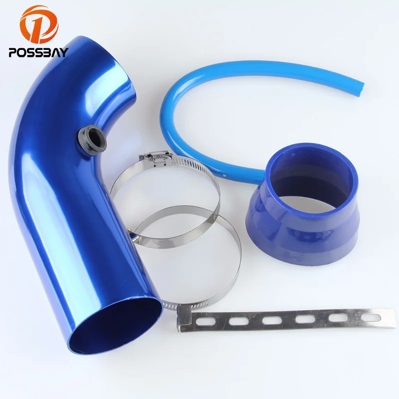 

POSSBAY Aluminum Truck Car Air Intake Tube Admission Pipe Inlet Air Pipe 75mm Blue Car Cold Air Intake Pipe Car Styling