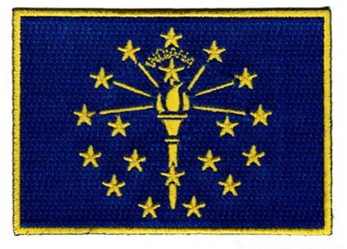 

INDIANA STATE FLAG embroidered iron-on PATCH EMBLEM new APPLIQUE